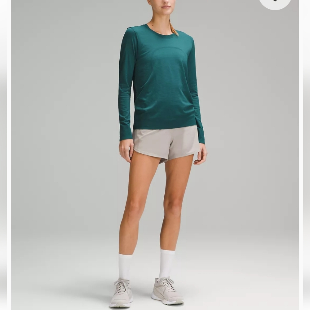 NWT lululemon Swiftly Relaxed Long-Sleeve Shirt, Hip Length, Teal, Size 4